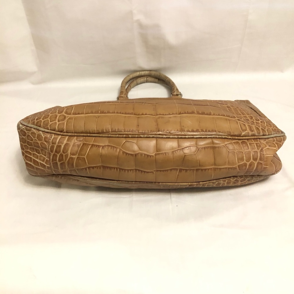 Furla Light Brown Tan Crocodile Leather Tote Bag - Picture 5 of 14